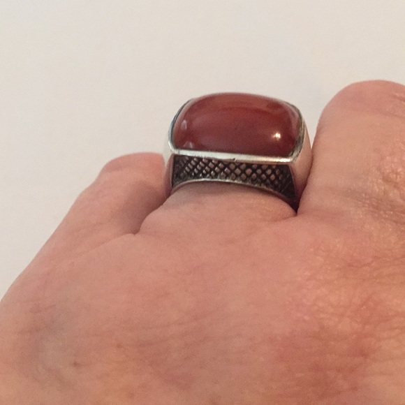 🍁Sterling Ring🍁Burnt Orange/Brownish🍁Stone🍁 - Picture 7 of 8
